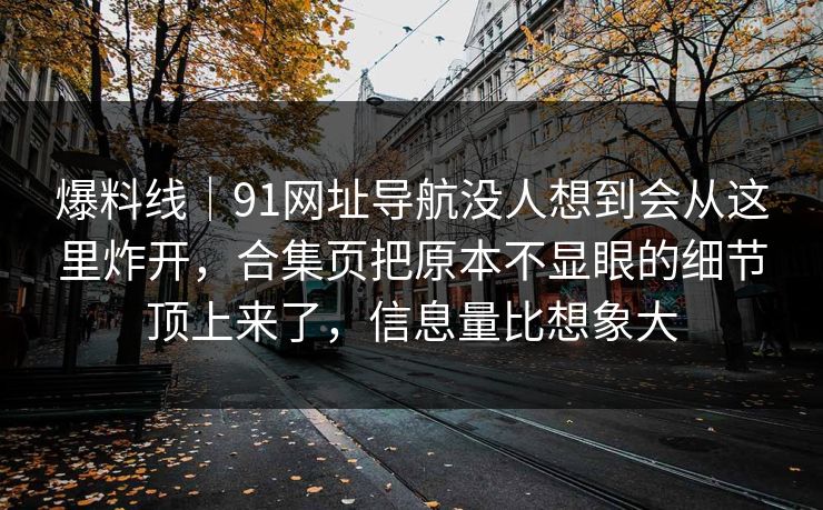 爆料线|91网址导航没人想到会从这里炸开,合集页把原本不显眼的细节顶上来了,信息量比想象大 爆料线|91网址导航没人想到会从这里炸开,合集页把原本不显眼的细节顶上来了,信息量比想象大